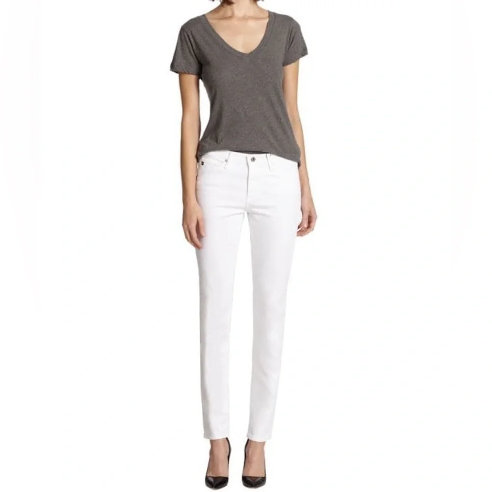 AG Adriano Goldschmied White The Prima Mid-Rise Cigarette Jeans Size 26 - Picture 16 of 16